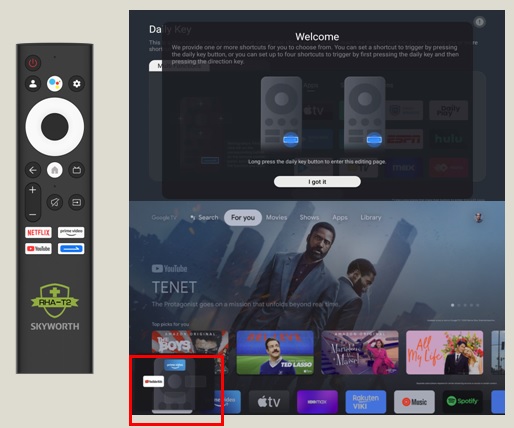 Skyworth RHA-T2 anti-bacterial remote control is compatible to any Skyworth 43-inch Google TV