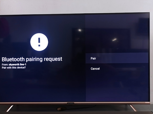 Skyworth TV Bluetooth Pairing Request to Speaker